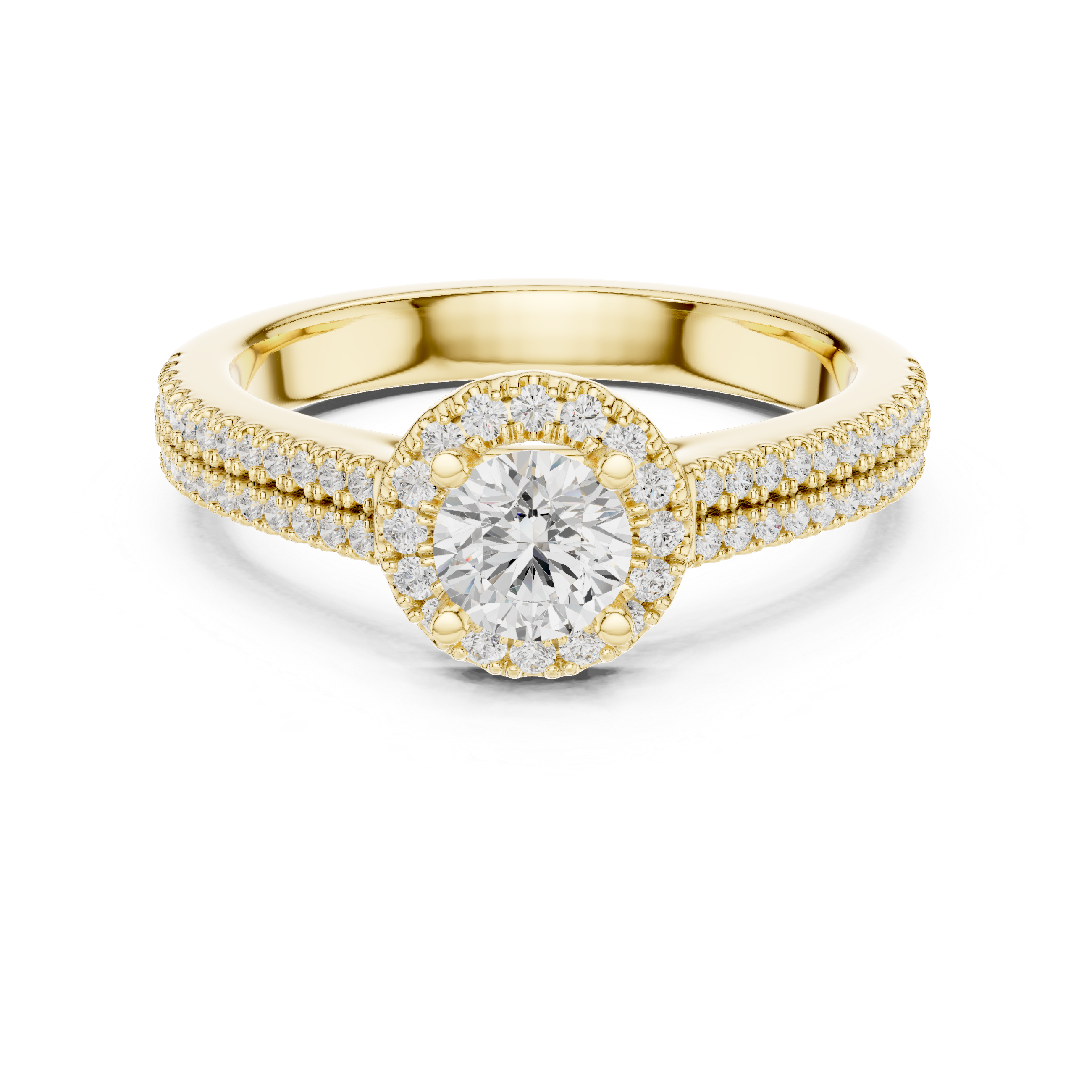 0.888 CT Round Cut LGD double halo Ring| WOKE