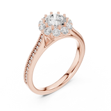 1.318 CT Round Cut flower top LGD Ring| WOKE