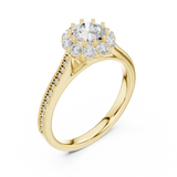 1.318 CT Round Cut flower top LGD Ring| WOKE