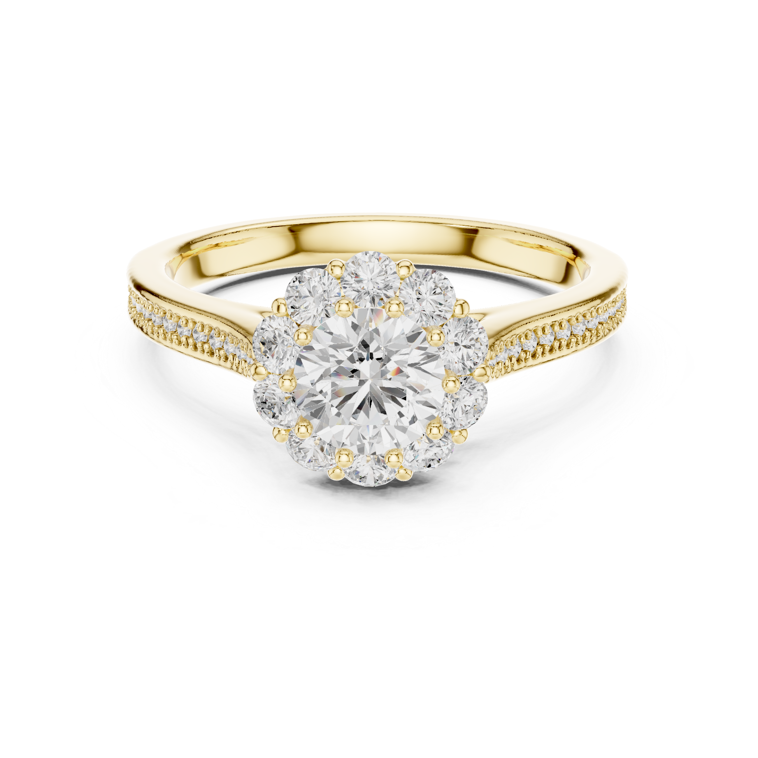 1.318 CT Round Cut flower top LGD Ring| WOKE