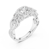 1.082 CT Round Cut Lab Grown Diamond Ring| WOKE
