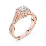 0.782 CT Round Cut Lab Grown Diamond Ring| WOKE
