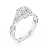 0.782 CT Round Cut Lab Grown Diamond Ring| WOKE