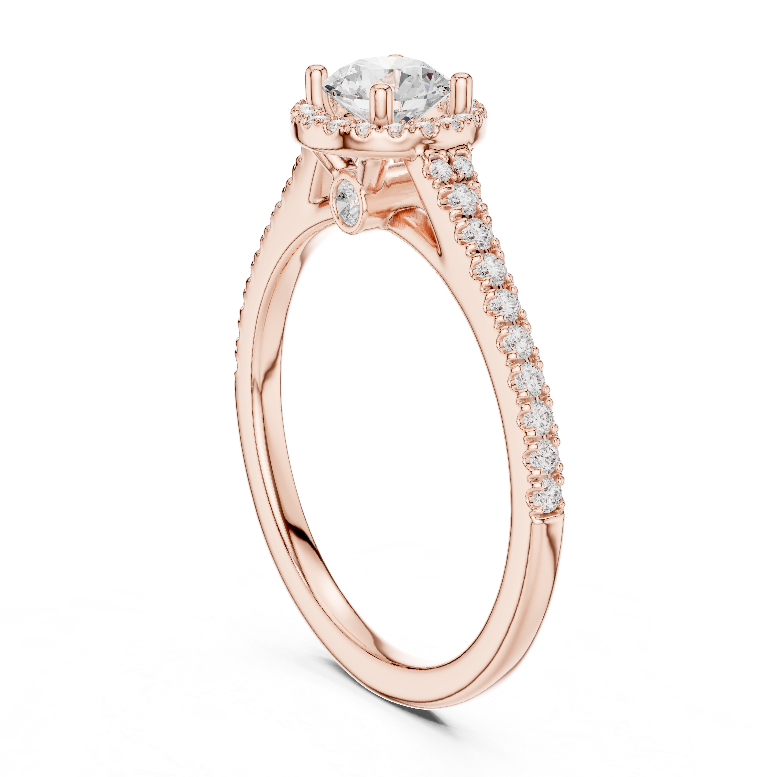 0.836 CT Round Cut Lab Grown Diamond Ring| WOKE