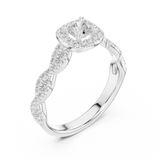 0.858 CT Round Cut Lab Grown Diamond Ring| WOKE