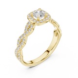 0.858 CT Round Cut Lab Grown Diamond Ring| WOKE