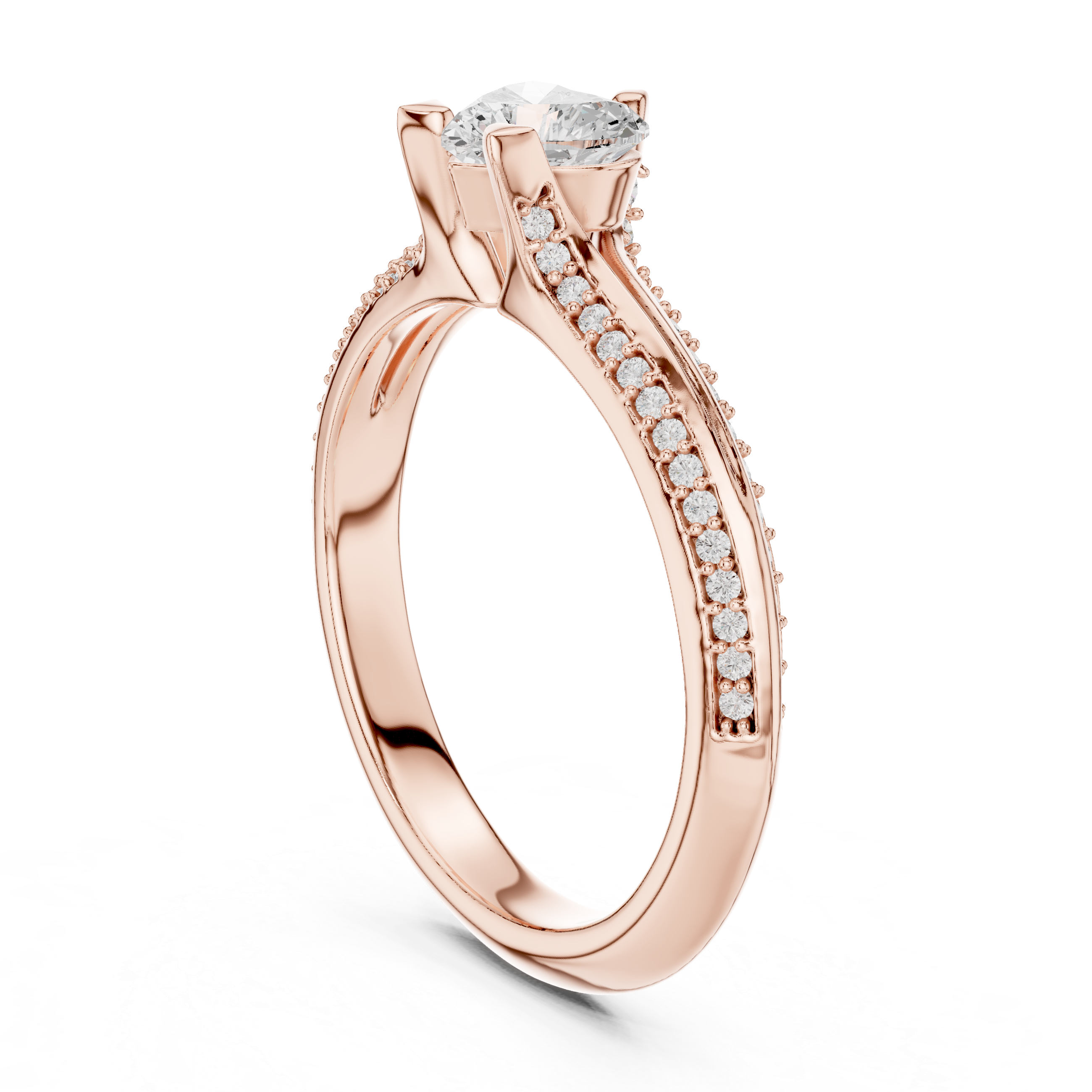 0.84 CT Round Cut Lab Grown Diamond Ring| WOKE