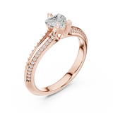 0.84 CT Round Cut Lab Grown Diamond Ring| WOKE
