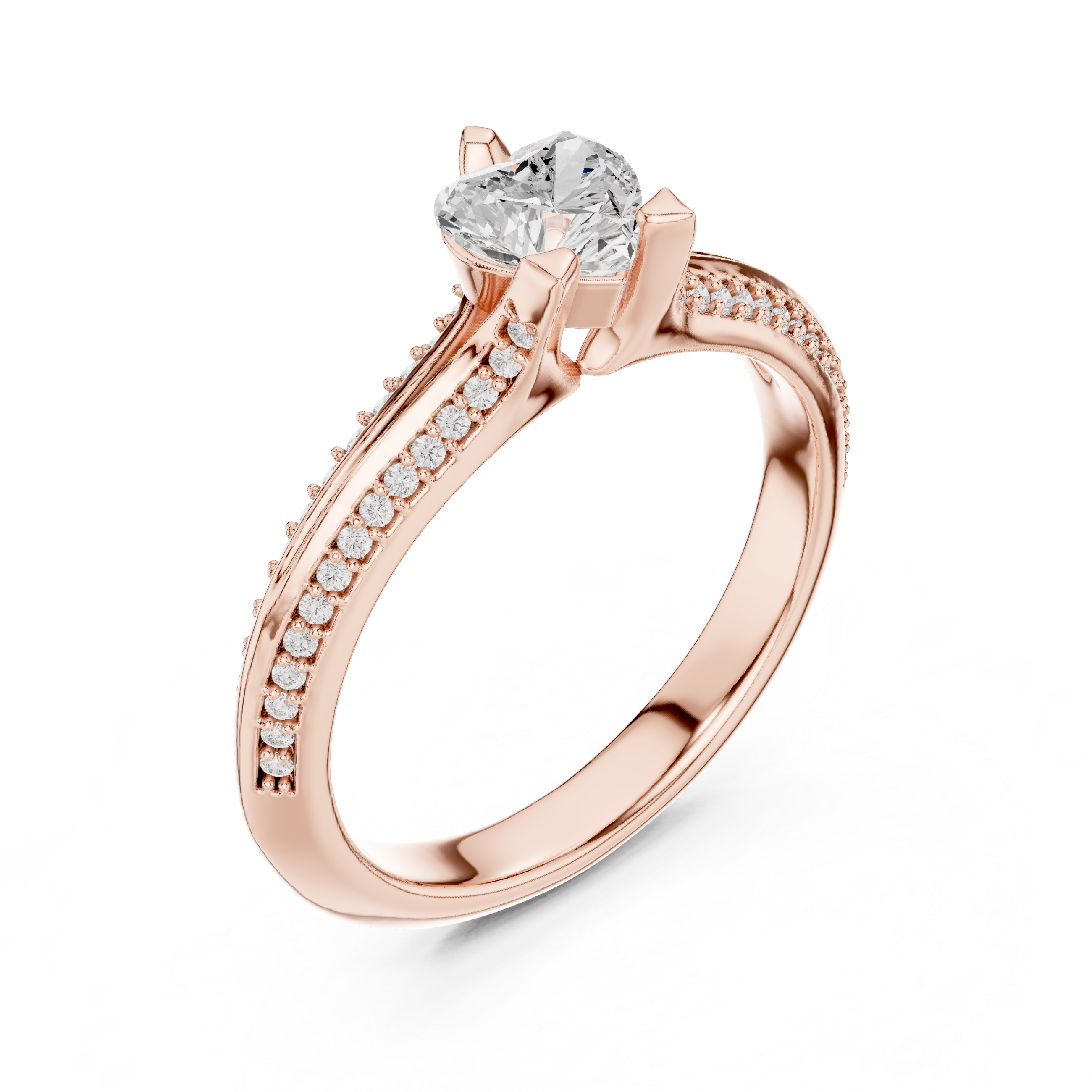 0.84 CT Round Cut Lab Grown Diamond Ring| WOKE