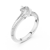 0.84 CT Round Cut Lab Grown Diamond Ring| WOKE