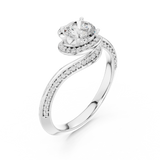 0.996 CT Round Cut Lab Grown Diamond Ring| WOKE
