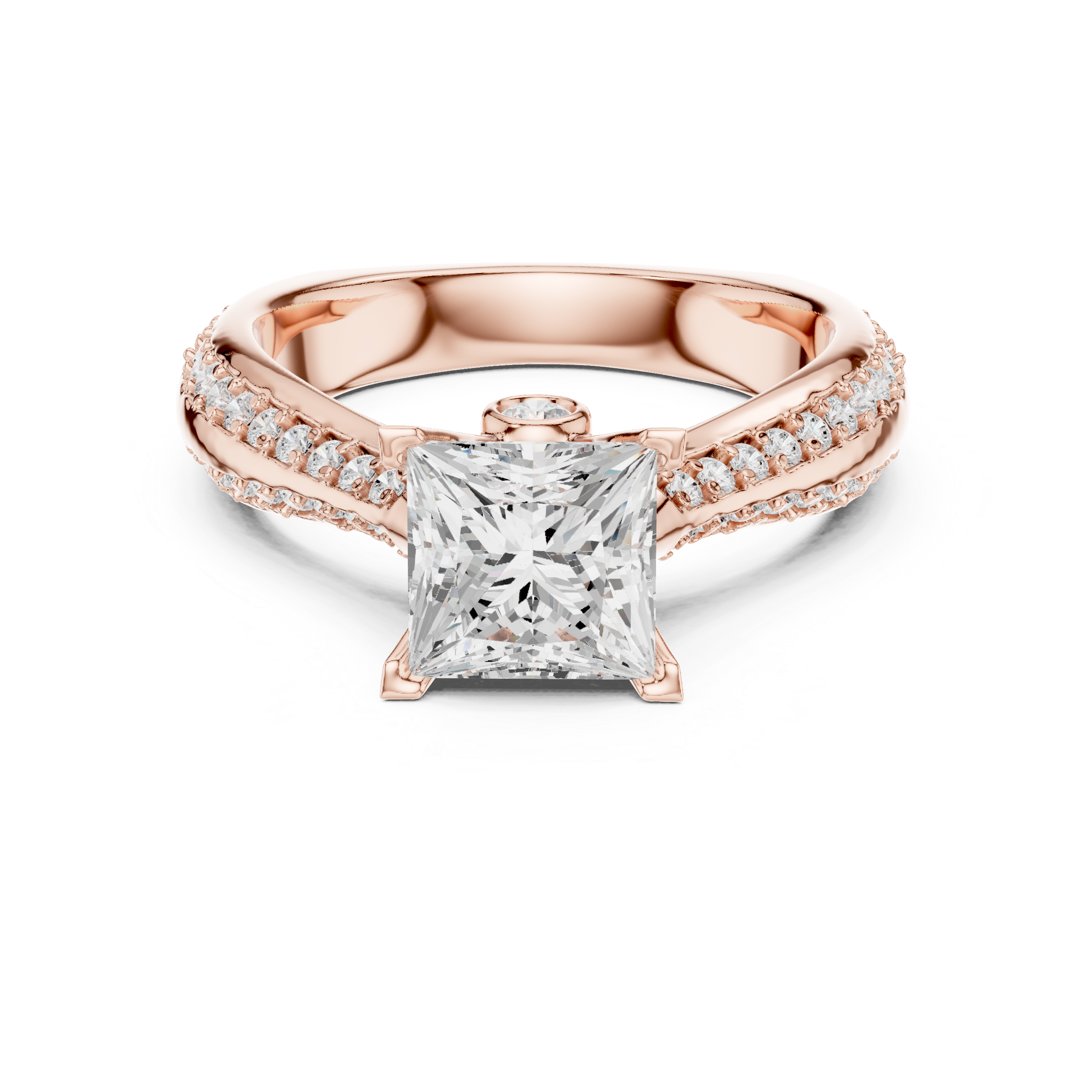 2.59 CT Princess Cut Lab Grown Diamond Ring| WOKE