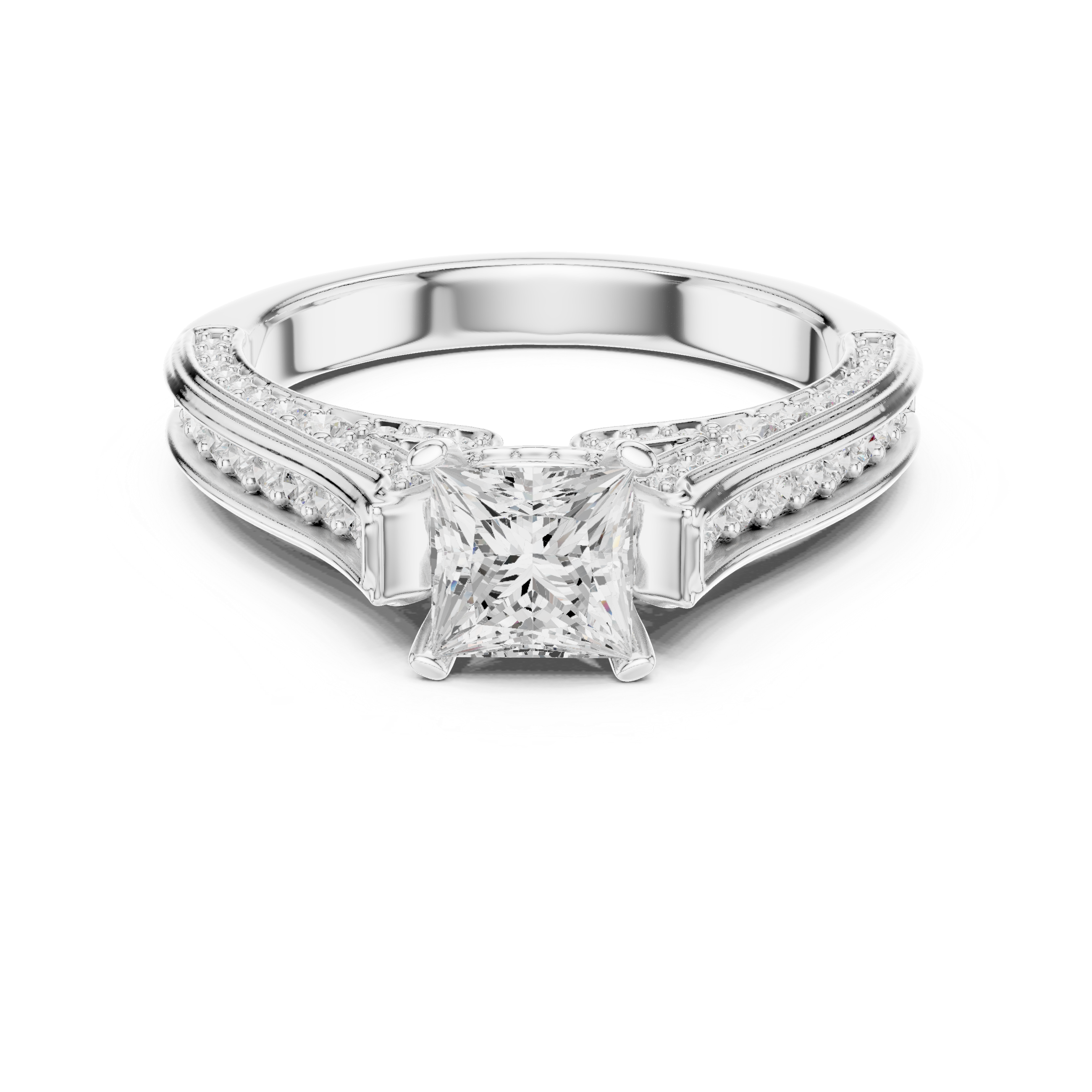 1.706CT Princess Cut Lab Grown Diamond Ring| WOKE