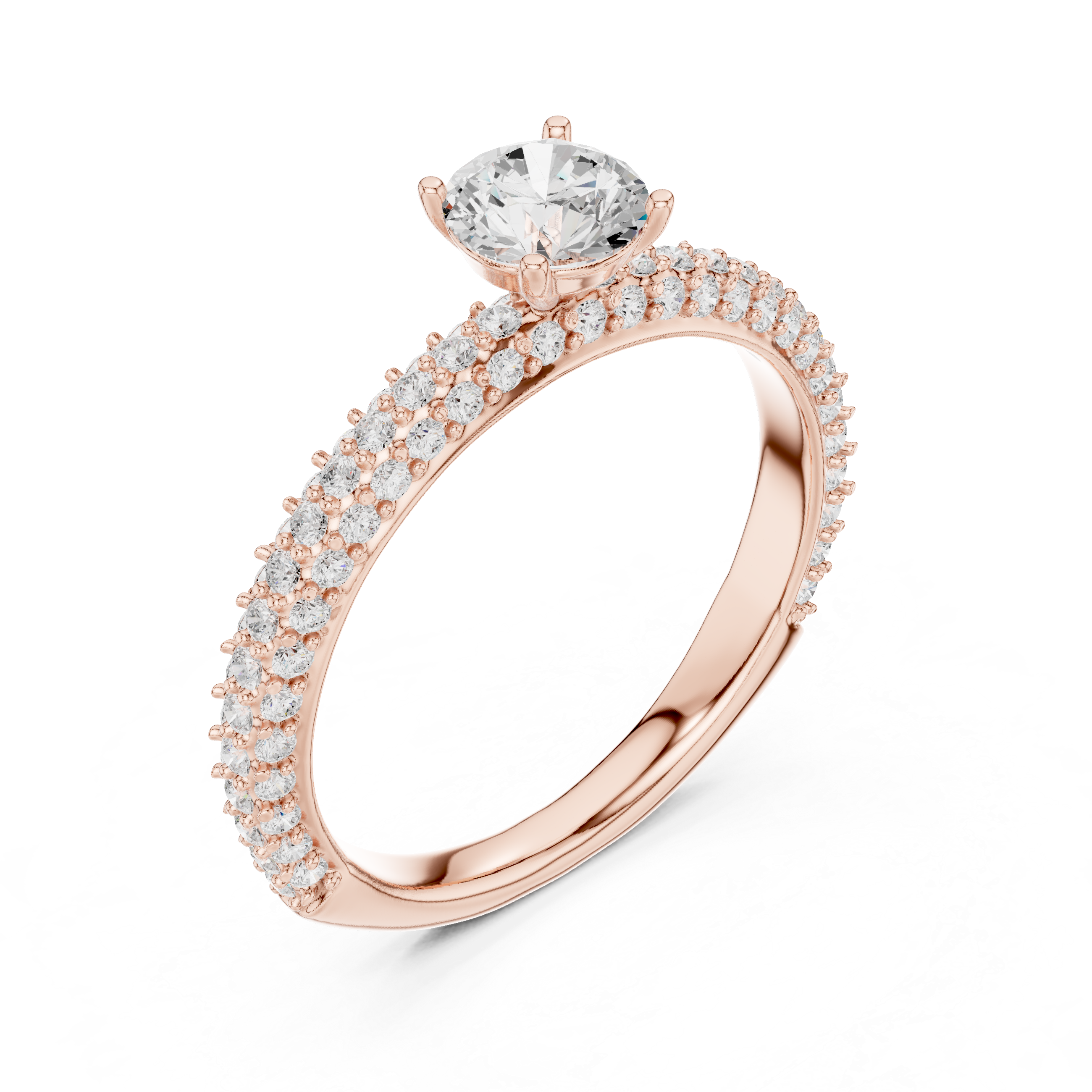 1.33 CT Round Cut Lab Grown Diamond Ring| WOKE