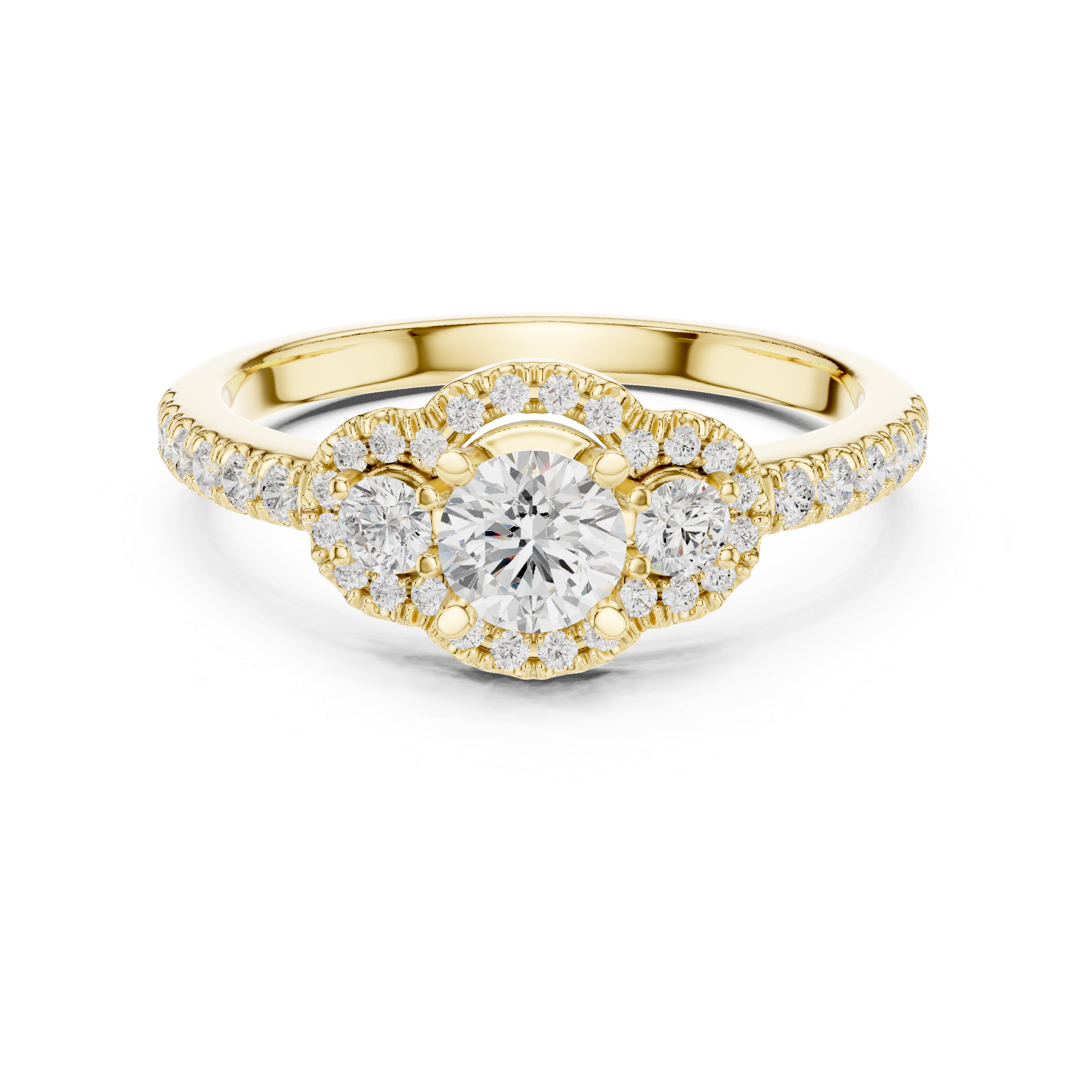 0.95 CT Round Cut Lab Grown Diamond Ring| WOKE