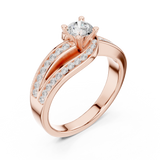 0.924 CT Round Cut Lab Grown Diamond Ring| WOKE