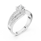 0.924 CT Round Cut Lab Grown Diamond Ring| WOKE