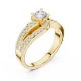 0.924 CT Round Cut Lab Grown Diamond Ring| WOKE