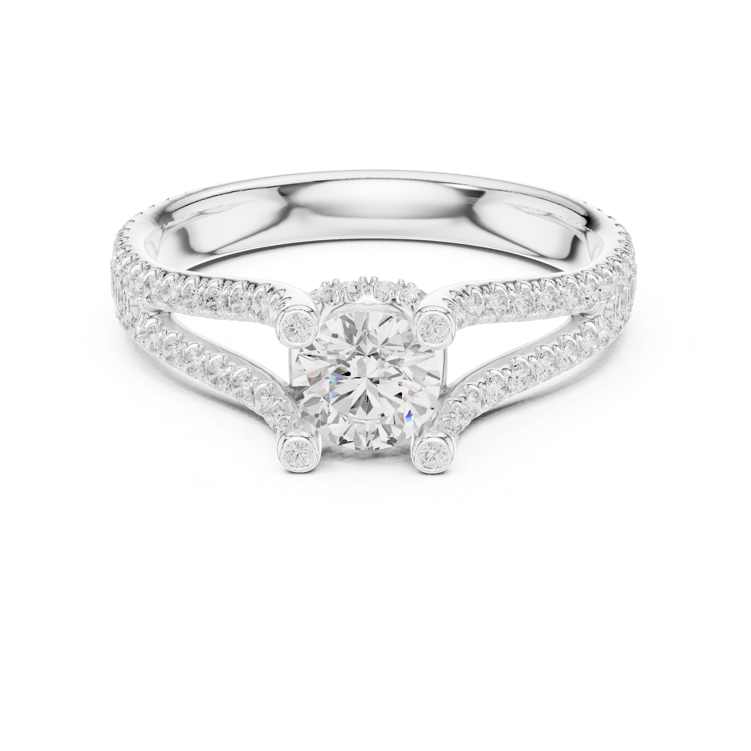 1.29 CT Round Cut Lab Grown Diamond Ring| WOKE