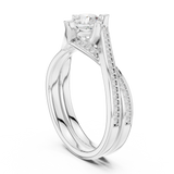 0.936 CT Round Cut Lab Grown Diamond Ring| WOKE