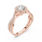 1.122 CT Round Cut Lab Grown Diamond Ring| WOKE