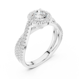 1.122 CT Round Cut Lab Grown Diamond Ring| WOKE