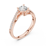 0.822 CT Round Cut Lab Grown Diamond Ring| WOKE