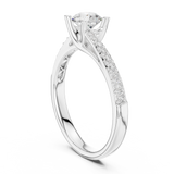 0.822 CT Round Cut Lab Grown Diamond Ring| WOKE