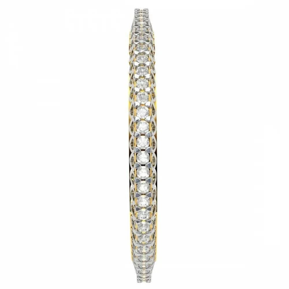Solitaire bangles in 925 sterling silver (15 pointer) | Certfied diamonds| Moissanite Bangles