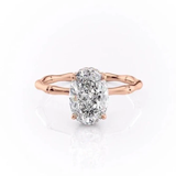 2.12 CT OVAL CUT MOISSANITE RING WITH HIDDEN HALO | WOKE