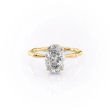 2.12 CT OVAL CUT MOISSANITE RING WITH HIDDEN HALO | WOKE