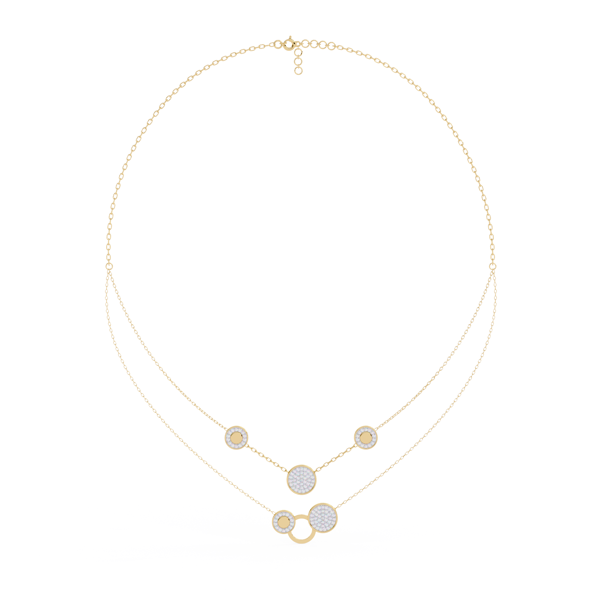 WOKE™ 14k layered glory diamond necklace in 14k Gold