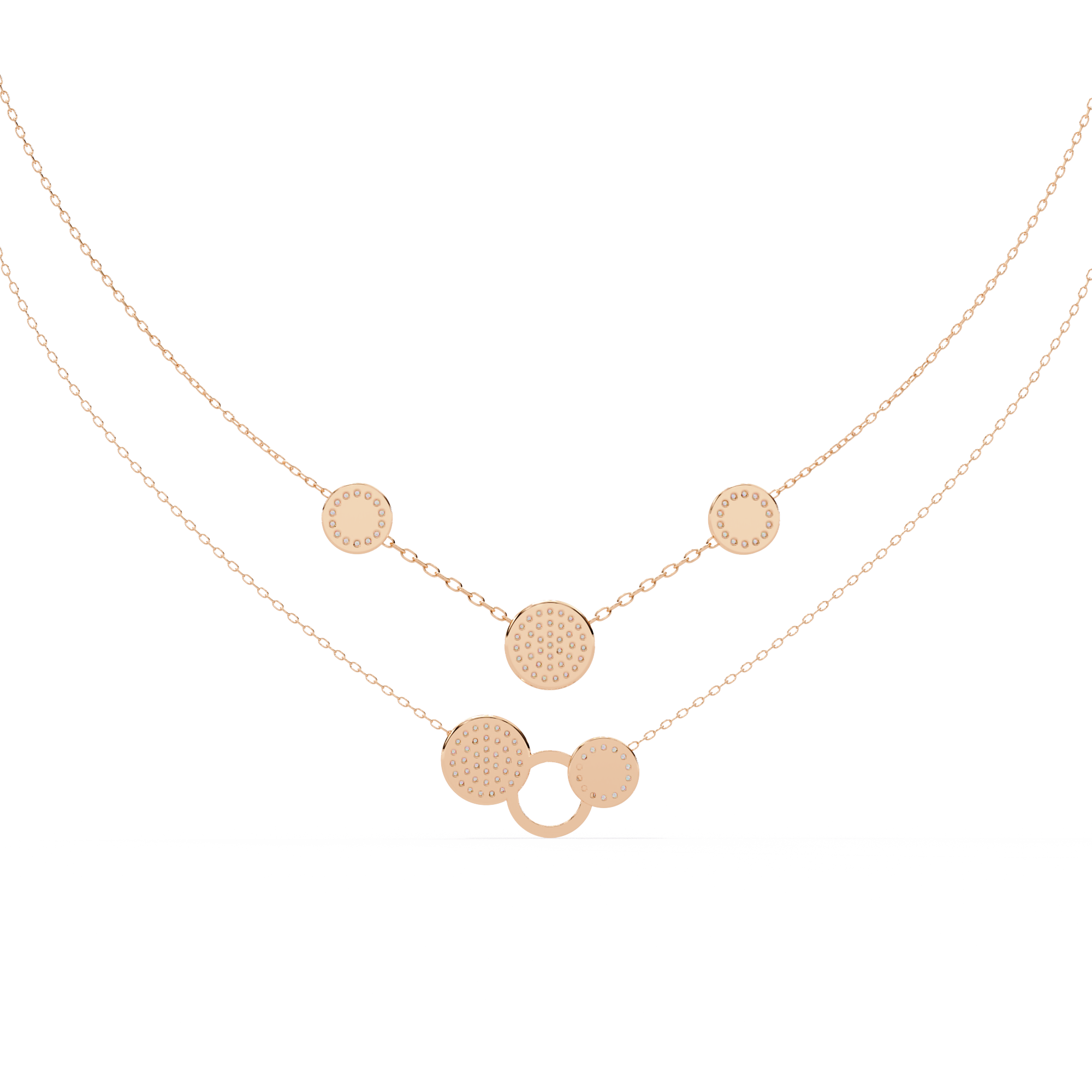 WOKE™ 14k layered glory diamond necklace in 14k Gold