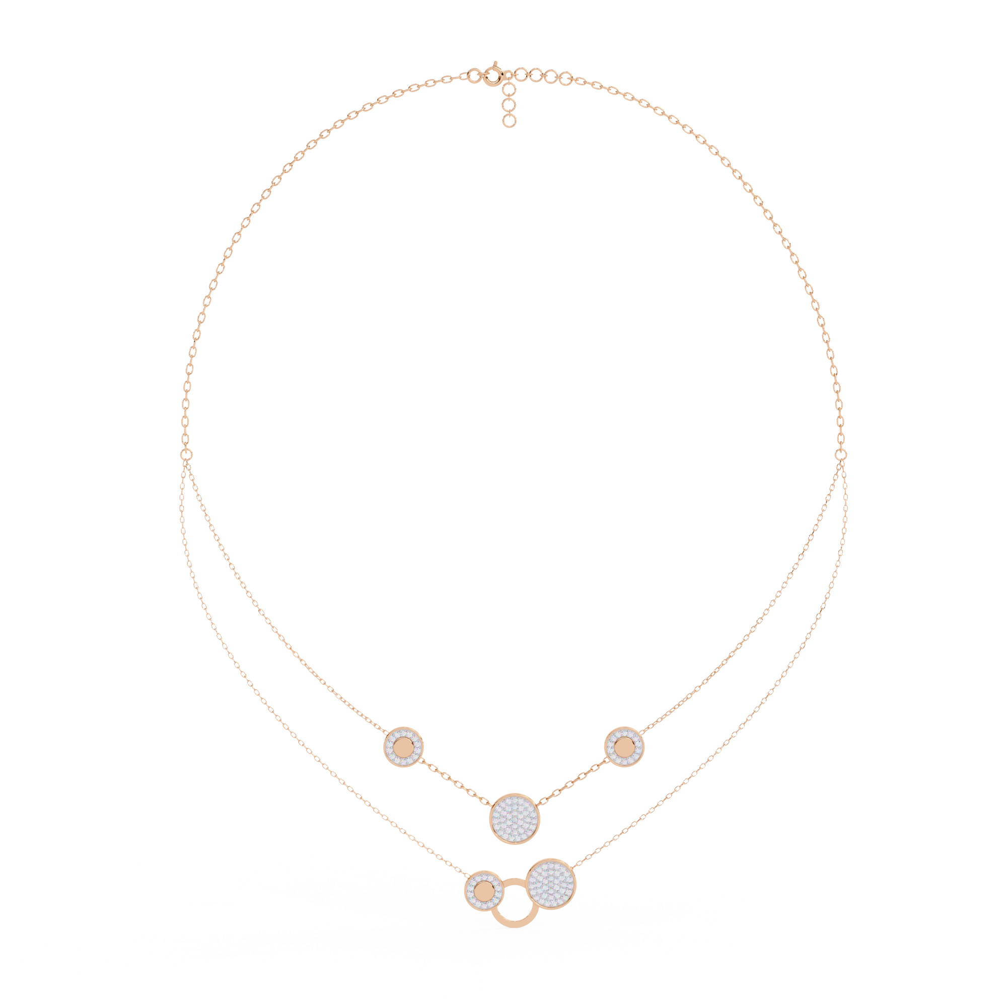 WOKE™ 14k layered glory diamond necklace in 14k Gold