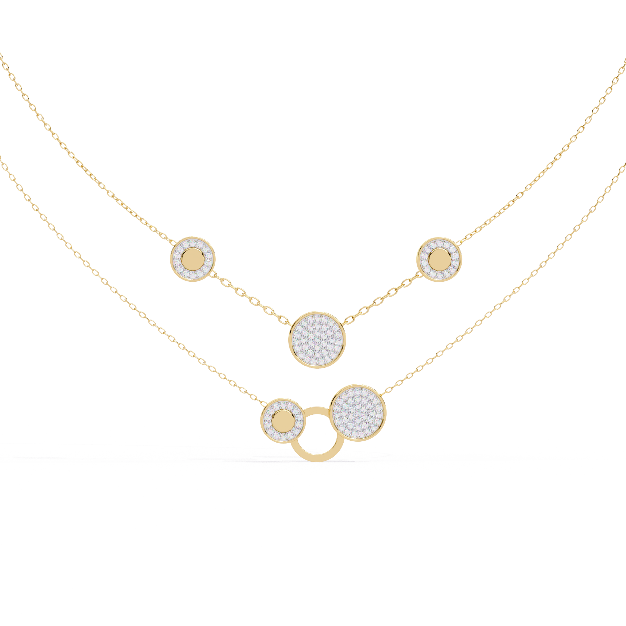 WOKE™ 14k layered glory diamond necklace in 14k Gold