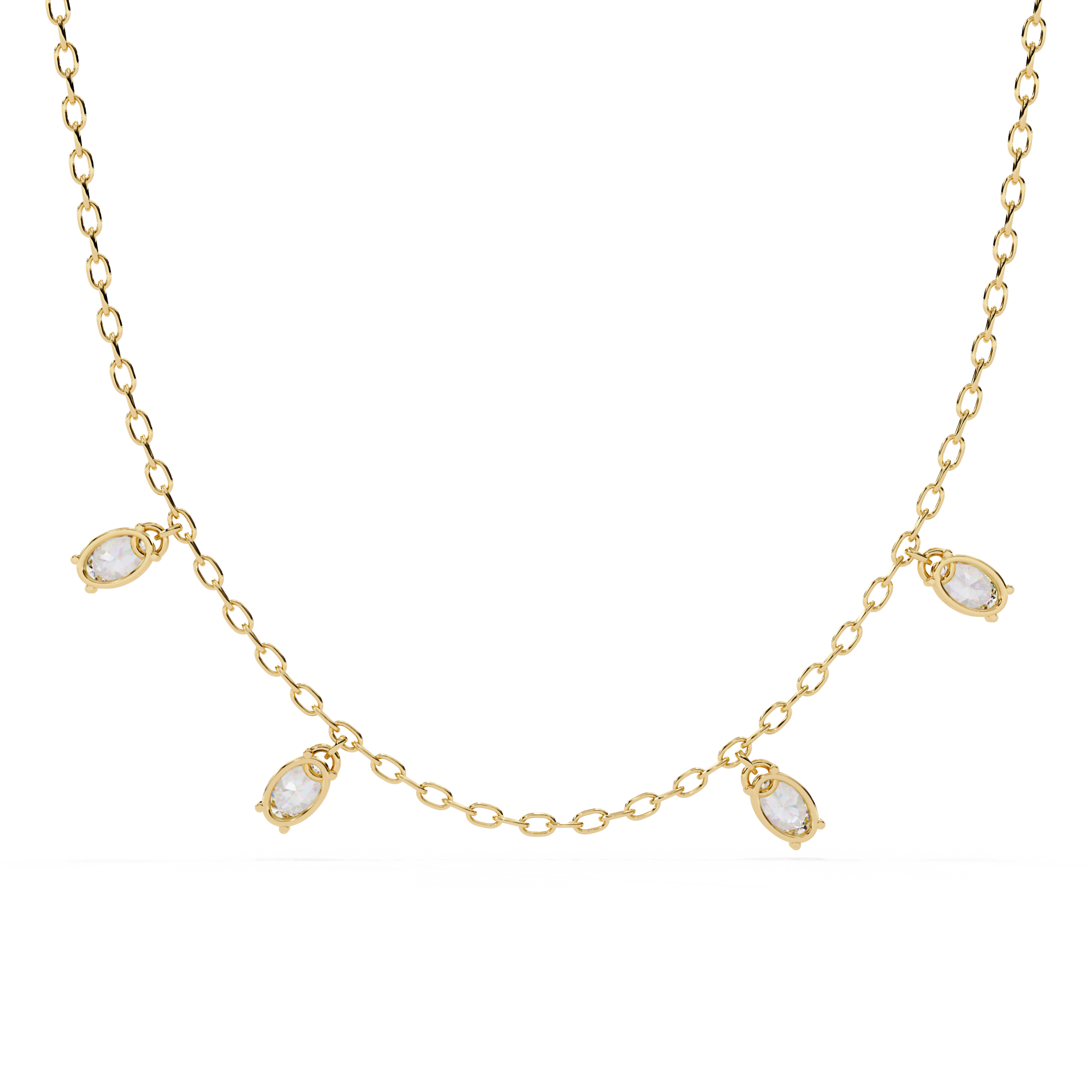 WOKE™ 14k CHARMS glory diamond oval chain in 14k Gold