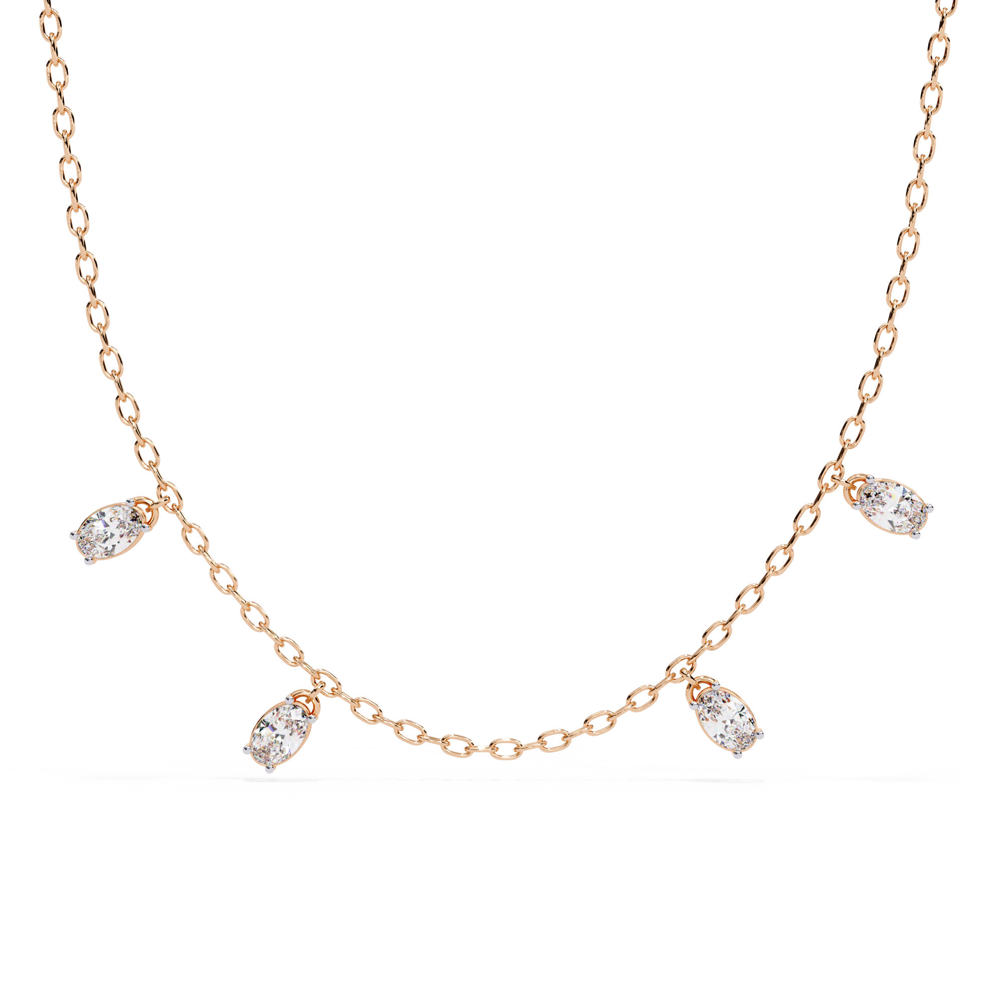 WOKE™ 14k CHARMS glory diamond oval chain in 14k Gold