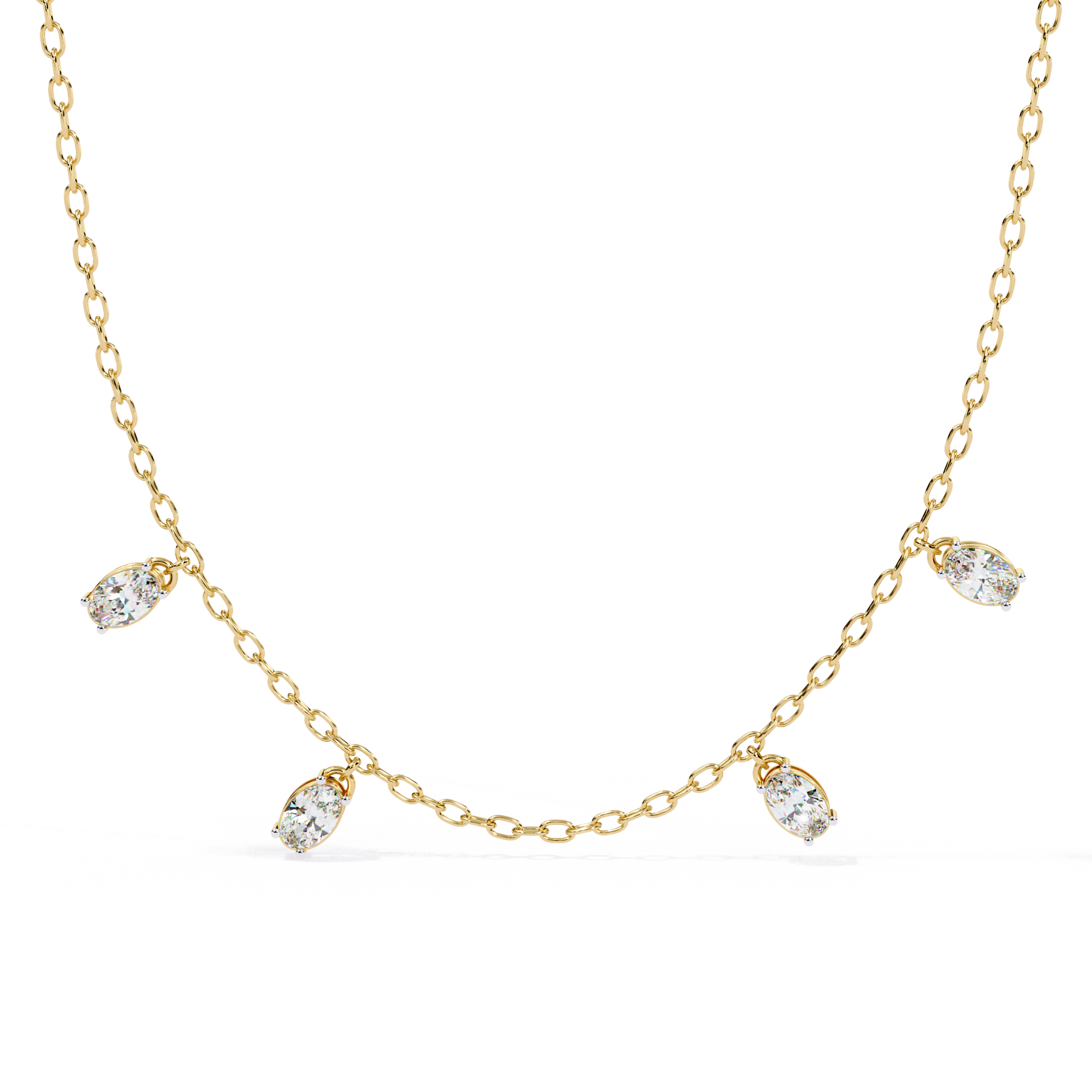 WOKE™ 14k CHARMS glory diamond oval chain in 14k Gold