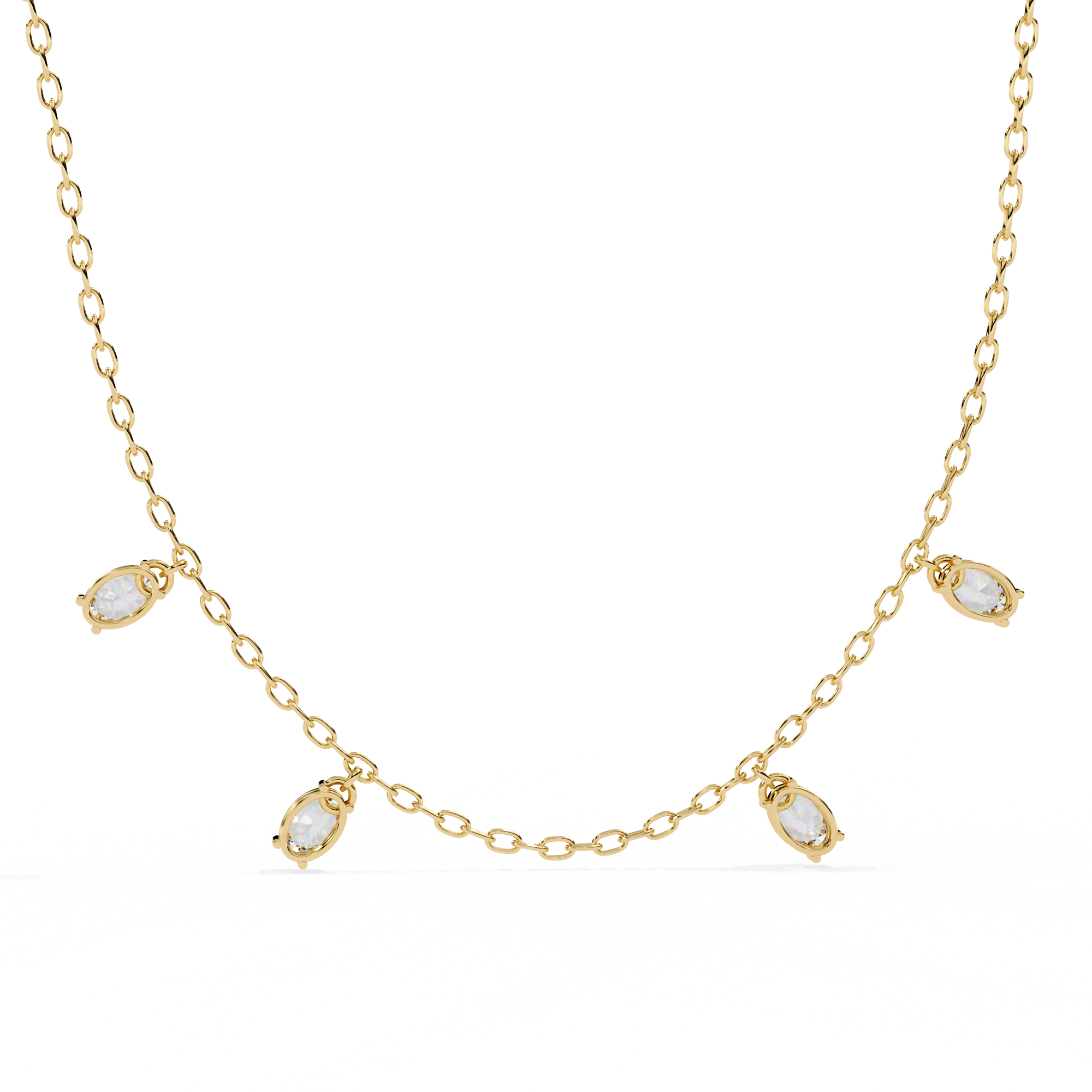 WOKE™ 14k CHARMS glory diamond oval chain in 14k Gold