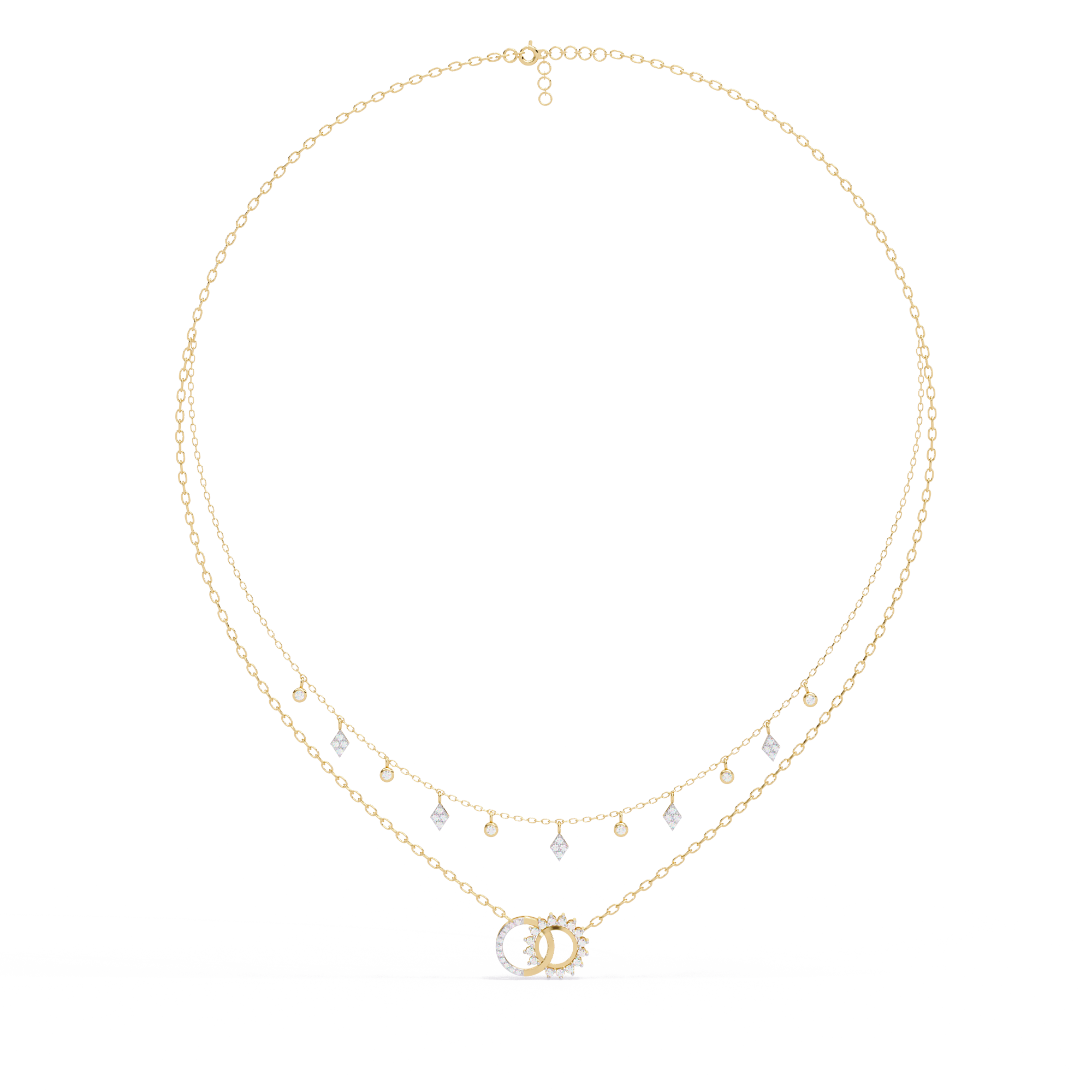 WOKE™ 14k entangled love diamond oval chain in 14k Gold