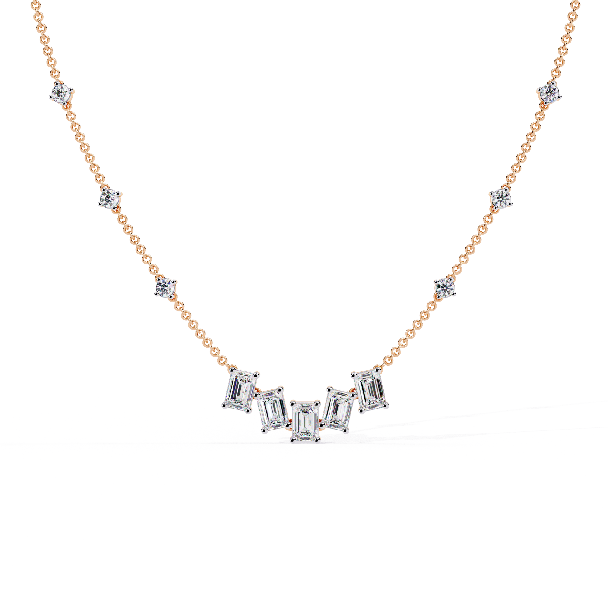 WOKE™ 14k dual diamond drop necklace in 14k Gold