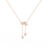WOKE™ 14k dual diamond drop necklace in 14k Gold