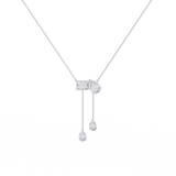 WOKE™ 14k dual diamond drop necklace in 14k Gold