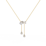 WOKE™ 14k dual diamond drop necklace in 14k Gold