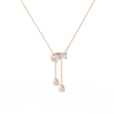 WOKE™ 14k dual diamond drop necklace in 14k Gold