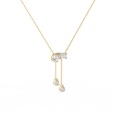 WOKE™ 14k dual diamond drop necklace in 14k Gold