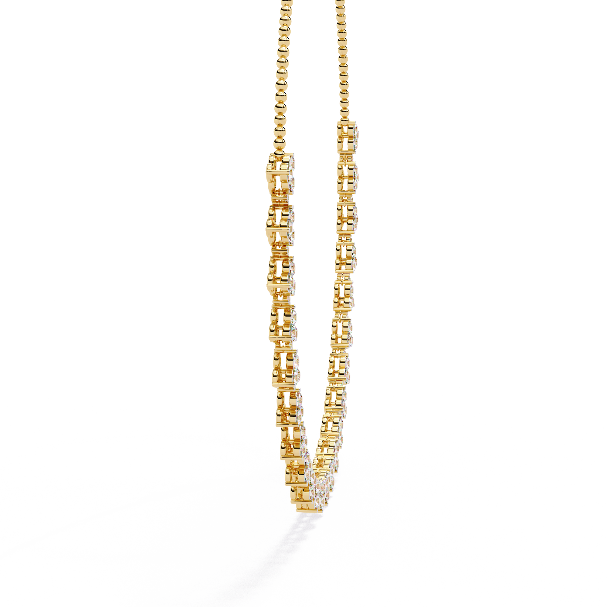 WOKE™ 14k 2.1 CT round diamond neck chain in 14k Gold