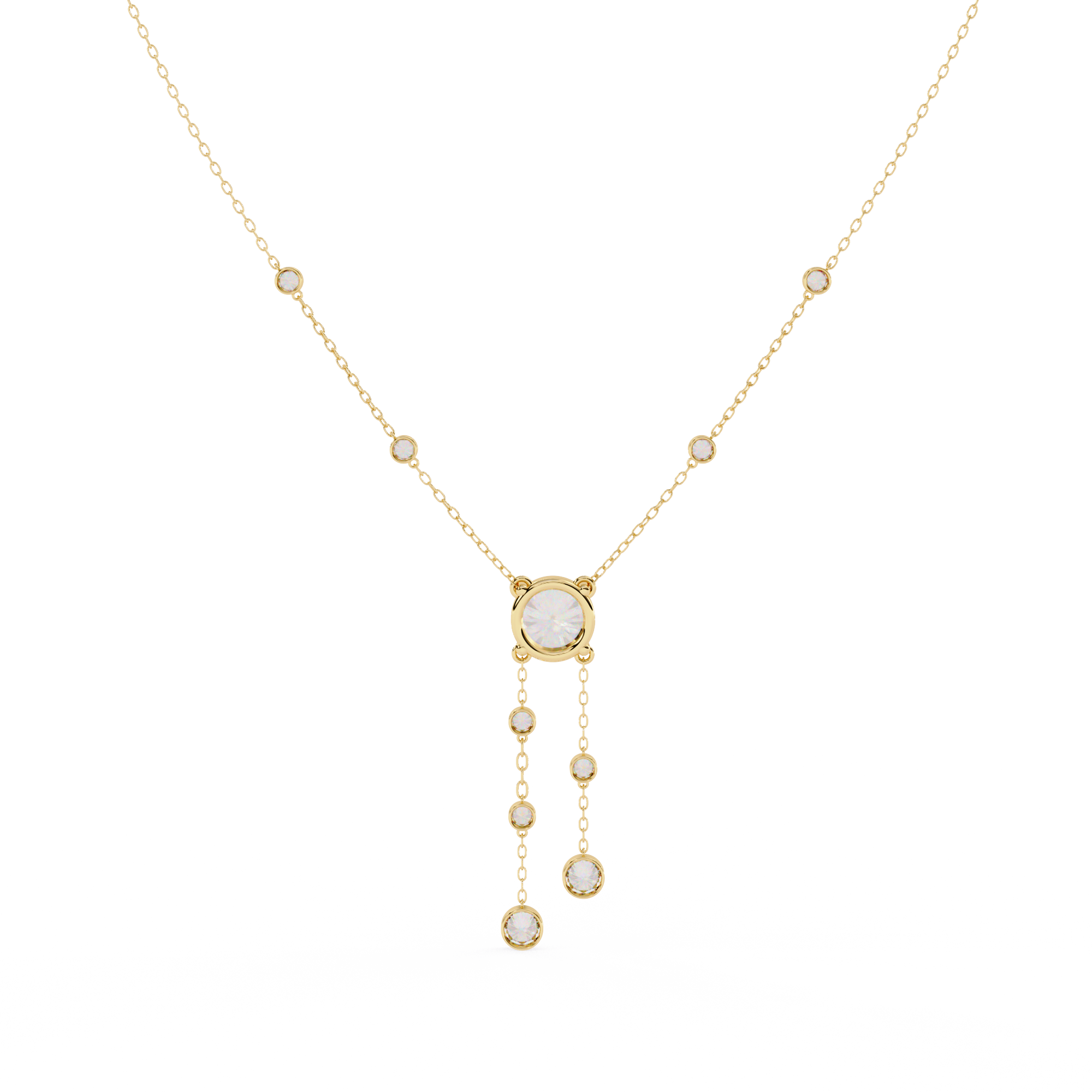 WOKE™ 14k Gold set 1.55 CARATS diamond drop chain in 14k Gold