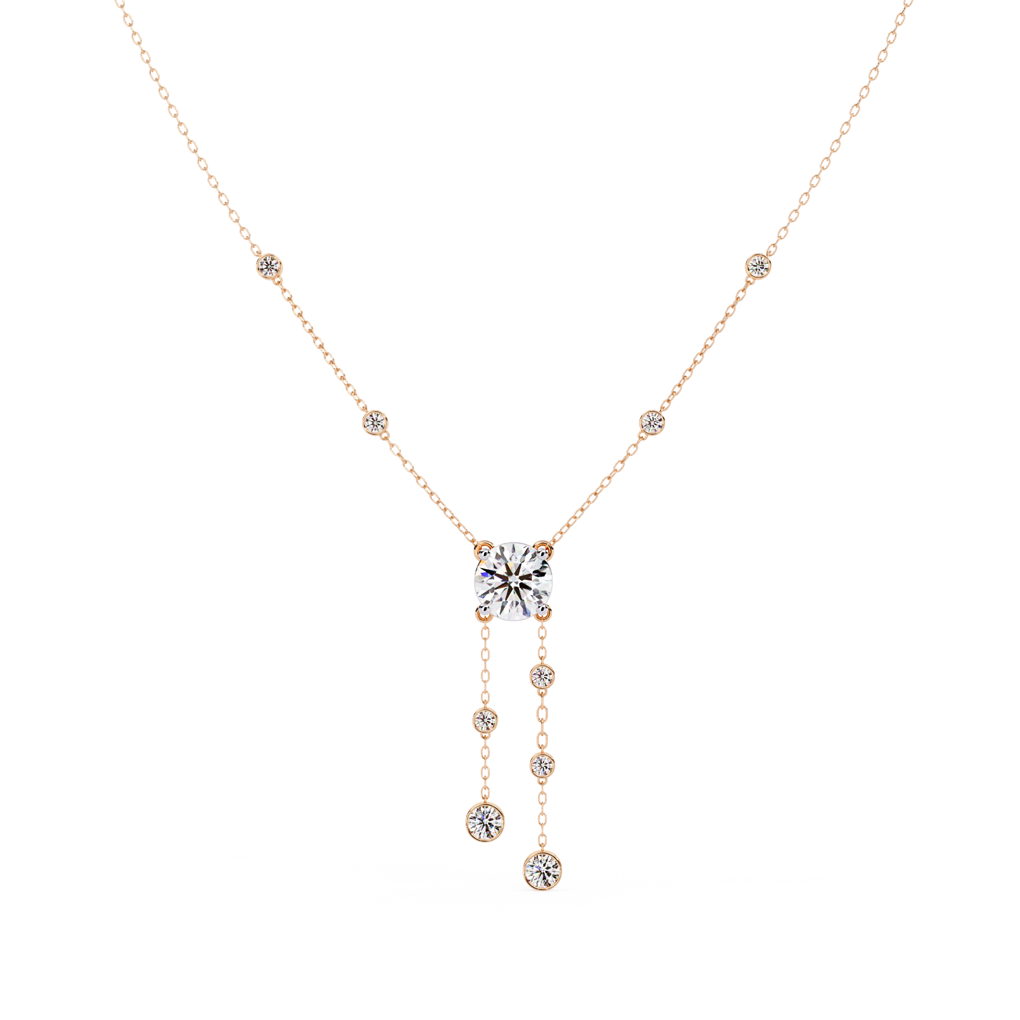 WOKE™ 14k Gold set 1.55 CARATS diamond drop chain in 14k Gold