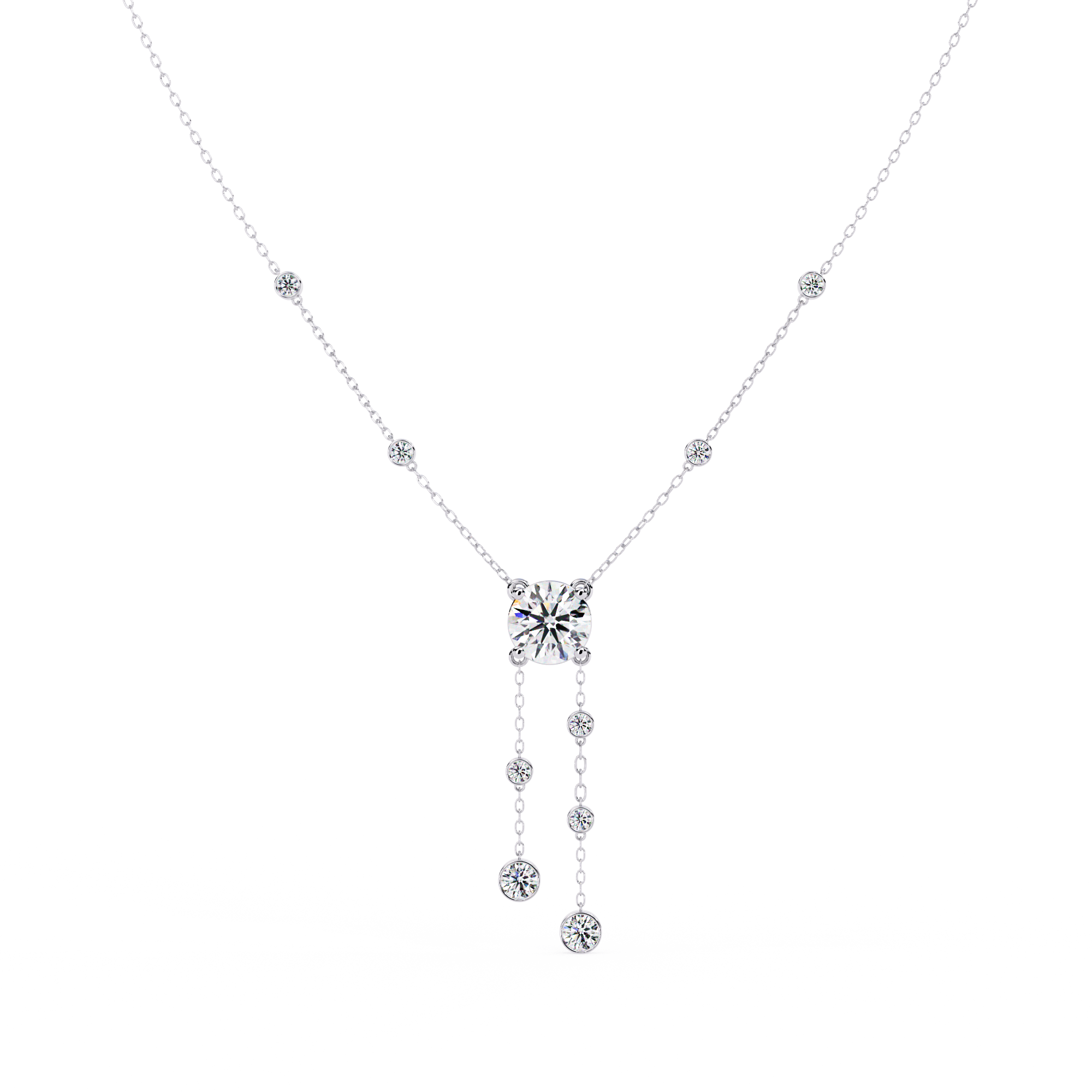 WOKE™ 14k Gold set 1.55 CARATS diamond drop chain in 14k Gold